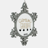 賭博の祖父 スノーフレークピューターオーナメント (左)