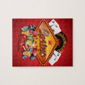 賭博の要素を持つカジノのイラストレーション ジグソーパズル (横)