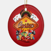 賭博の要素を持つカジノのイラストレーション セラミックオーナメント (左)