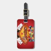 賭博の要素を持つカジノのイラストレーション ラゲッジタグ (正面縦)