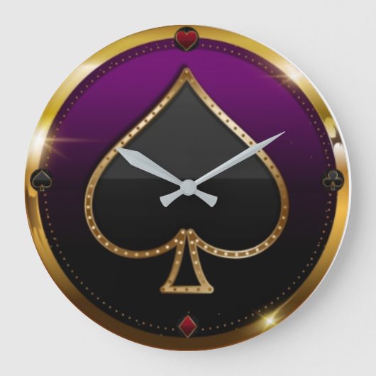 賭博エレガント ラージ壁時計 (正面)