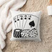 賭博カジノカードサイコロトランプのポーカーチップスアート クッション (ブランケット)