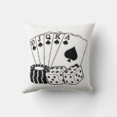賭博カジノカードサイコロトランプのポーカーチップスアート クッション (裏面)