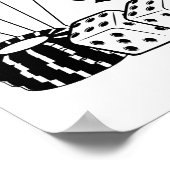 賭博カジノカードサイコロトランプのポーカーチップスアート ポスター (角)