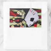 賭博カジノゲームピース 長方形シール (バッグ)