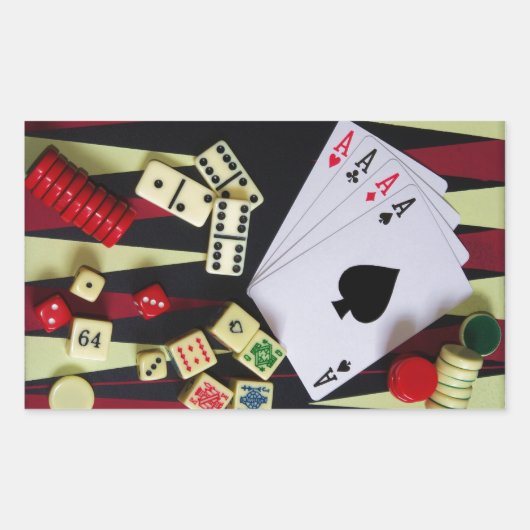 賭博カジノゲームピース 長方形シール (正面)