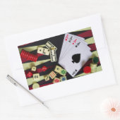 賭博カジノゲームピース 長方形シール (封筒)