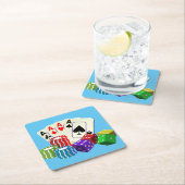 賭博カジノサイコロトランプのポーカーチップスカードアート スクエアペーパーコースター (インサイチュ)