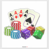 賭博カジノサイコロ、トランプのポーカーチップ遊、のカード シール (シート)