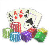 賭博カジノサイコロ、トランプのポーカーチップ遊、のカード シール (正面)