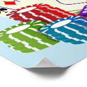 賭博カジノサイコロ、トランプのポーカーチップ遊、のカード ポスター (角)