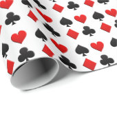 賭博カードスーツのタイル模様 ラッピングペーパー (ロールコーナー)