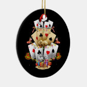 賭博トランプのポーカーゲームクリスマス照明クリスマスツリーA セラミックオーナメント (右)