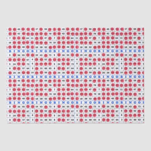 賭博ビンゴカードティッシュペーパー 薄葉紙 (正面)