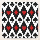 賭博ブラックジャックカードプレイヤーカジノラスベガス スクエアペーパーコースター (正面)