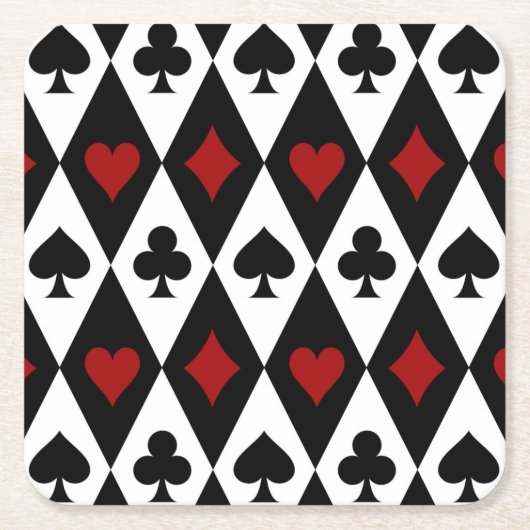 賭博ブラックジャックカードプレイヤーカジノラスベガス スクエアペーパーコースター (正面)