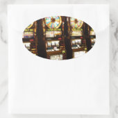 賭博マシンワンアームドバンディットマネーラスベガス 楕円形シール (バッグ)