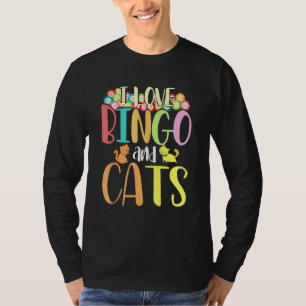 賭博宝くじプレーヤー猫動物ビンゴ Tシャツ