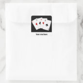 賭博遊カード4 acesカスタマイズ可能なシール スクエアシール (バッグ)