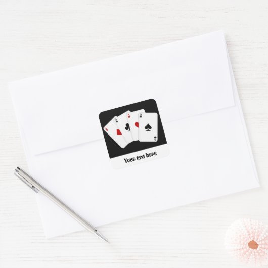 賭博遊カード4 acesカスタマイズ可能なシール スクエアシール (封筒)