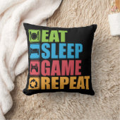 賭博-、ゲーム、繰り返し食べて下さい、眠らせて下さい-おもしろいなゲーマー クッション (ブランケット)