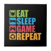 賭博-、ゲーム、繰り返し食べて下さい、眠らせて下さい-おもしろいなゲーマー タイル (正面)