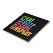 賭博-、ゲーム、繰り返し食べて下さい、眠らせて下さい-おもしろいなゲーマー タイル (側面)