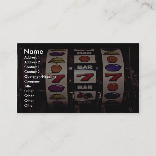 賭博、スロットマシン 名刺 (正面)