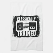 賭博-古典的に訓練される-おもしろいなビデオゲーム キッチンタオル (縦)