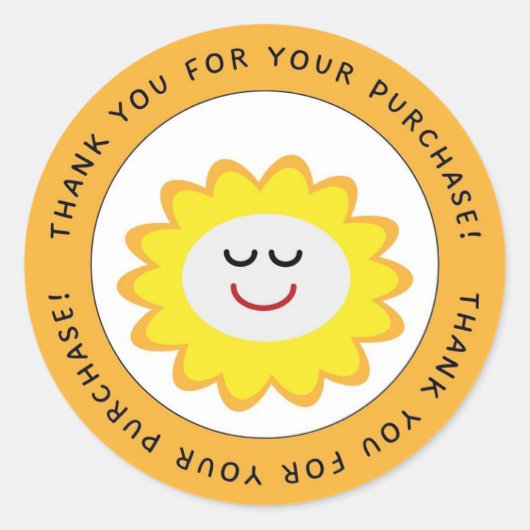 購入ありがとうございますスマイルフラワーサークル ラウンドシール (正面)