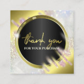 購入が減少している金ゴールドとオパールに感謝 スクエア名刺 (正面)