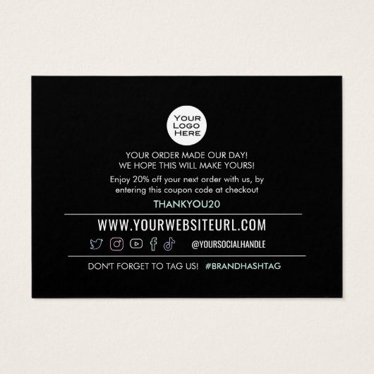 購入された顧客の割引カードに感謝 (裏面)