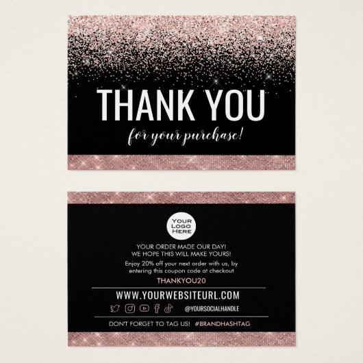 購入された顧客の割引カードに感謝 (正面&裏面)