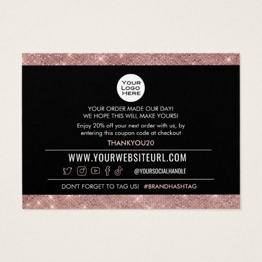 購入された顧客の割引カードに感謝 (裏面)