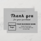 購入したグレーフラットカードに感謝 サンキューカード (正面/裏面)