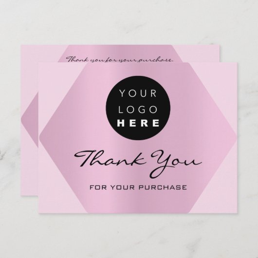 購入したピンク色のロゴをありがとうカスタム。 ポストカード (正面/裏面)