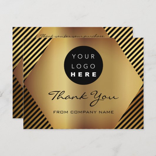 購入したブラック金ゴールドロゴ ポストカード (正面/裏面)