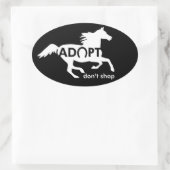 購入しない馬の白を採用 楕円形シール (バッグ)