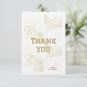 購入アプリ用の高級金ゴールドフローラサンキューカード サンキューカード (スタンド正面)