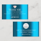 購入インスタンス割引コードティール(緑がかった色) 名刺 (正面/裏面)