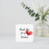 購入カードにハートをありがとう スクエア名刺 (スタンド正面)