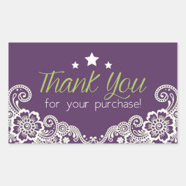 購入シールをありがとう 長方形シール