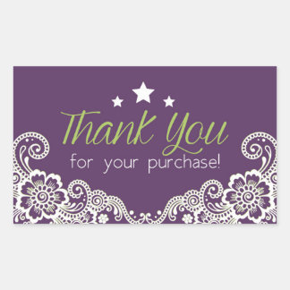 購入シールをありがとう 長方形シール