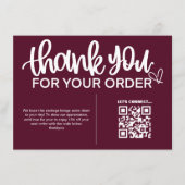 購入パッケ感謝していージのQRコード エンクロージャーカード (正面)