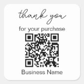 購入ビジネスQRコードホワイトありがとうございます スクエアシール (正面)