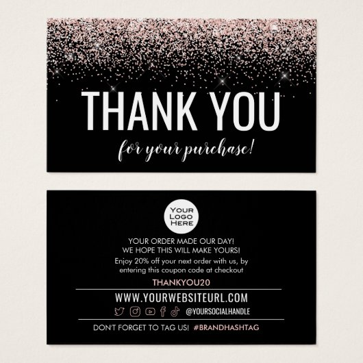 購入割引の挿入カードをありがとう (正面&裏面)