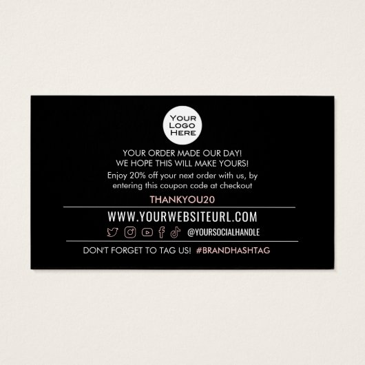 購入割引の挿入カードをありがとう (裏面)