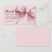 購入感謝していの際にピンクボウ 名刺 (正面/裏面)
