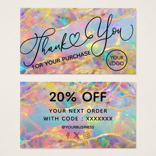 購入感謝していカラフルのオプション (正面&裏面)