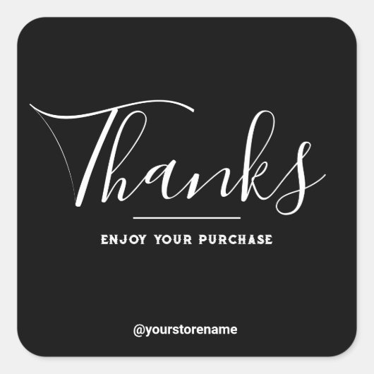 購入感謝していステッカー用シック スクエアシール (正面)